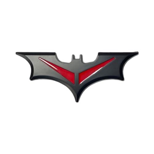 Fan Emblem DC Comic Superhero Logo Car Emblem in Matte Black and Red