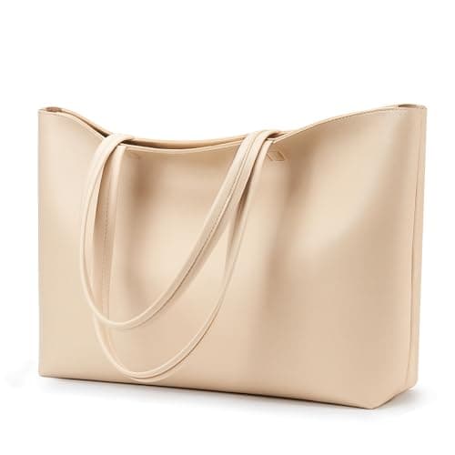 KALIDI Tote Bag Zipper Shoulder Bag Faux Leather Purses for Women Large Casual Crossbody Handbag for Work Dating College