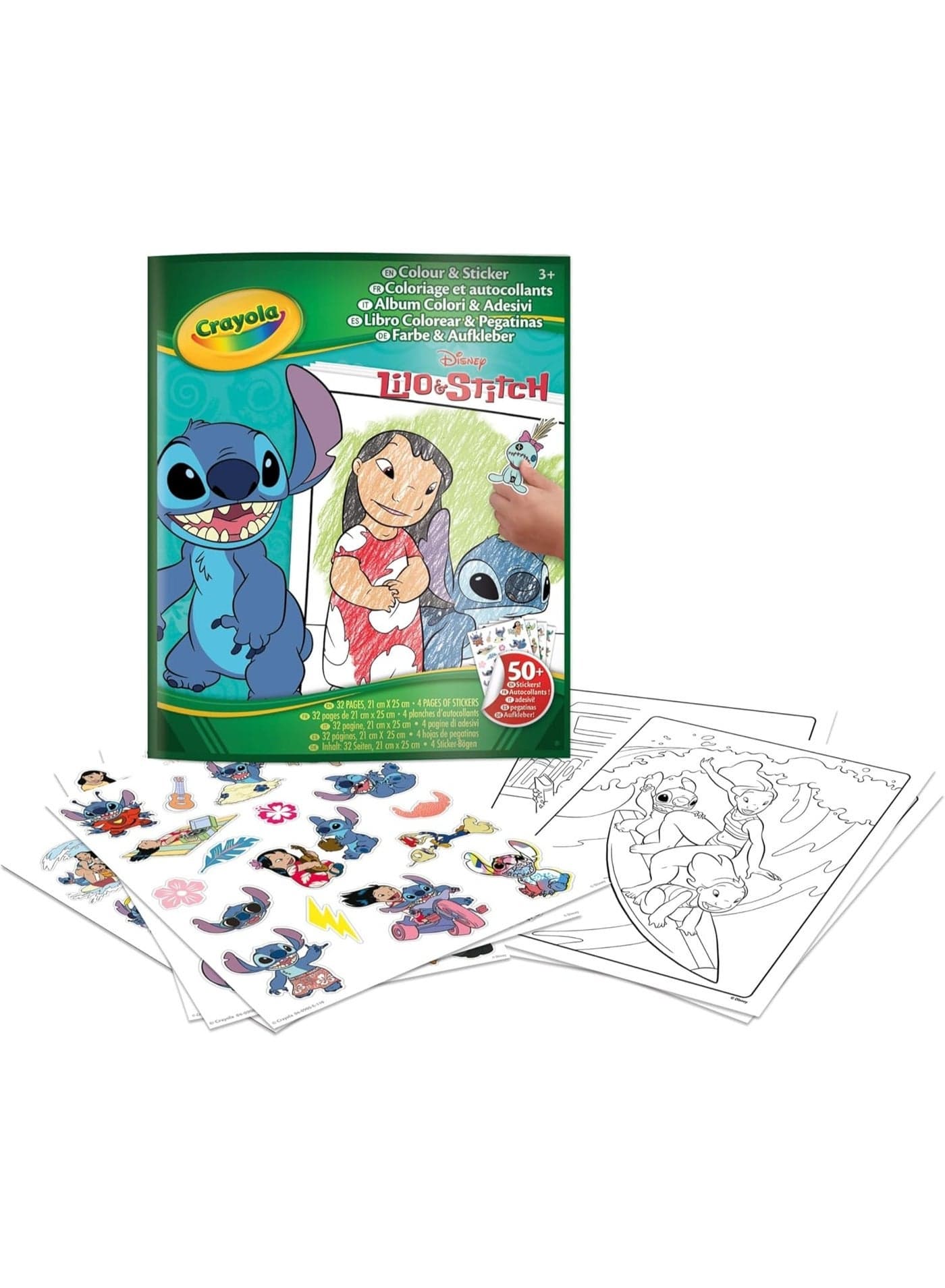 Crayola Lilo & Stitch Sticker Colouring Book – 32 Fun Activity Pages with 4 Sheets of Stickers | Kids Colouring & Activity Set | Creative Gift for Children Ages 3+