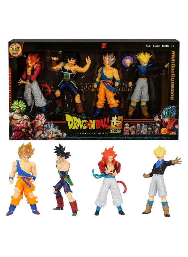 Dragon Ball Heros Action Figure Toy Set for Kids – 4 Pcs Super Saiyan Anime Toys | Cartoon Character Action Figures | Collectible PVC Toy Set for Boys | Birthday Gift, Playtime & Display Toy for Kids Ages 3+