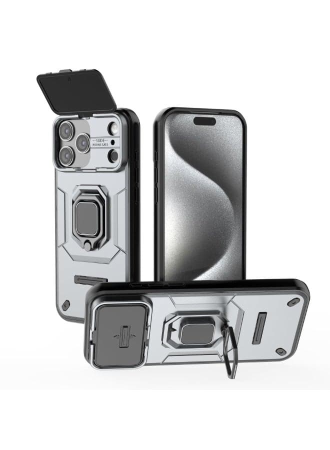 iPhone 17 Pro Max Cover with Sliding Camera Case and Ring Mount 【Bumper Case Compatible with Magnetic Car Mount】