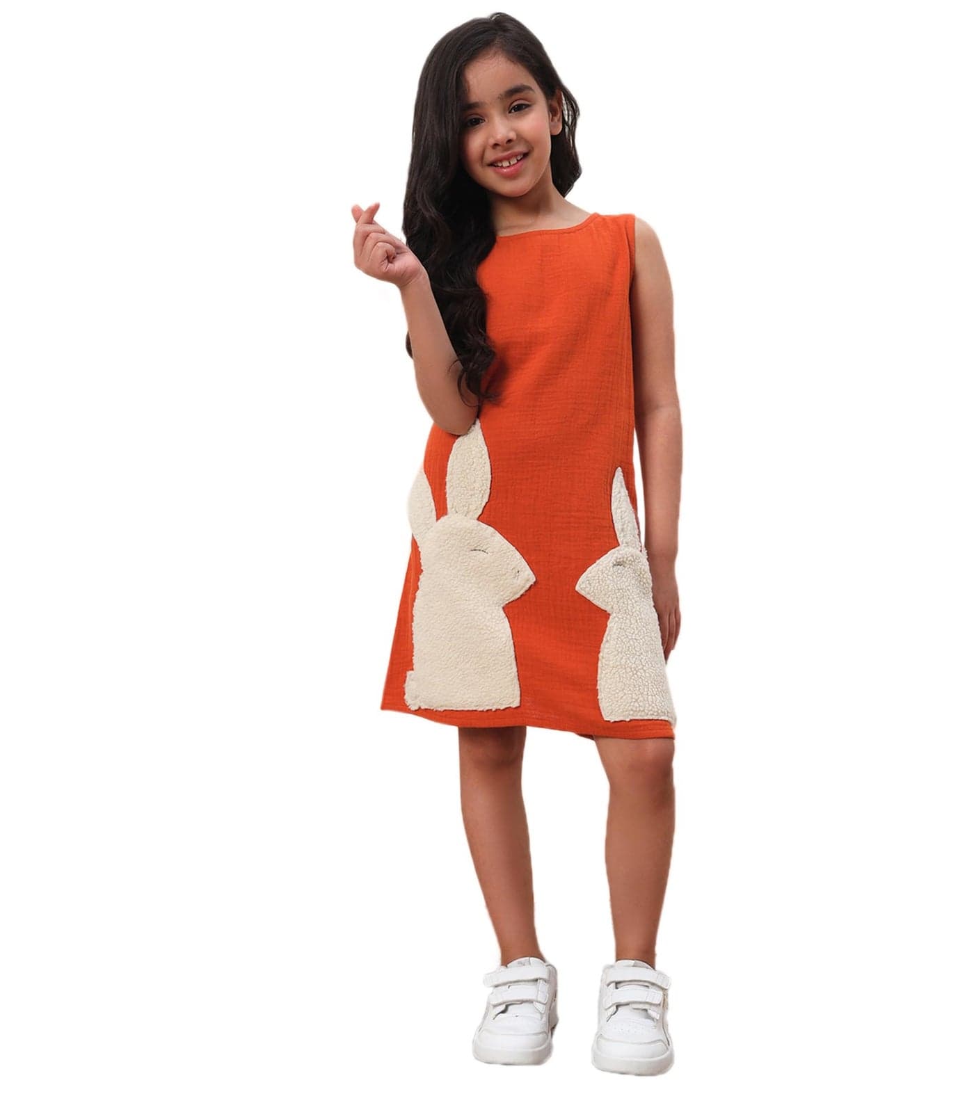 Bugandbees Solid Cotton Gauze A-Line Dress for Girls|Round Neck Sleeveless Midi Length Dress for 3 Years to 13 Years Kids|Party Casual Wear Western Summer Collection (BBDR00000133_11-12Y_Tan Brown)