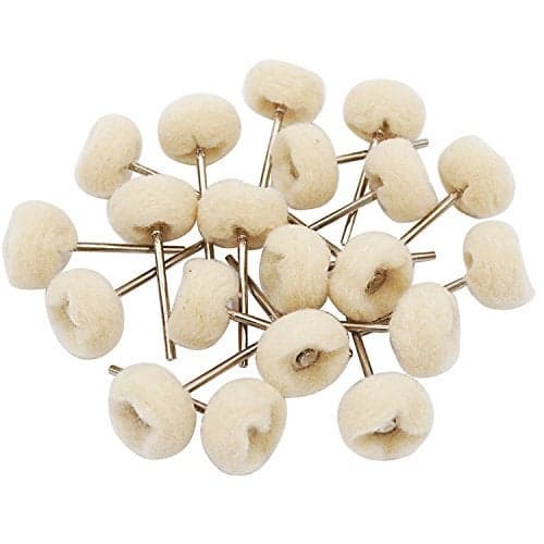 PHYHOO Buffing Polishing Wheel Kit Aluminum Polish Mounted Cotton Soft Fine 3/32 Shank Buff Wheels Shank Rotary Tools Accessories Pack of 20 Pieces