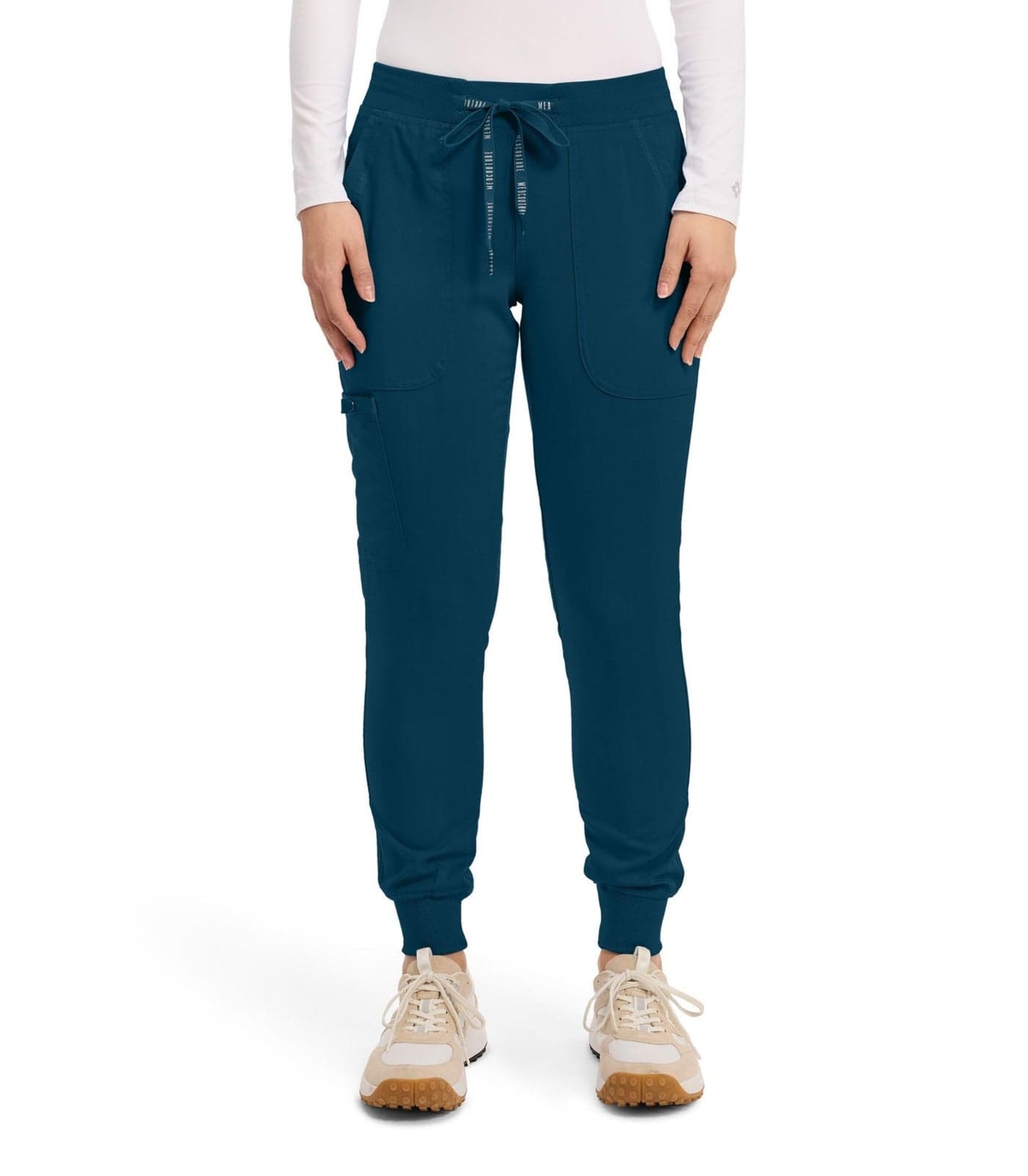 Med Couture Scrub Pants for Women Cargo Jogger Bottoms with 5 Pockets Lightweight Ultra Soft 2Way Stretch Fabric MC7710 XS Petite Caribbean