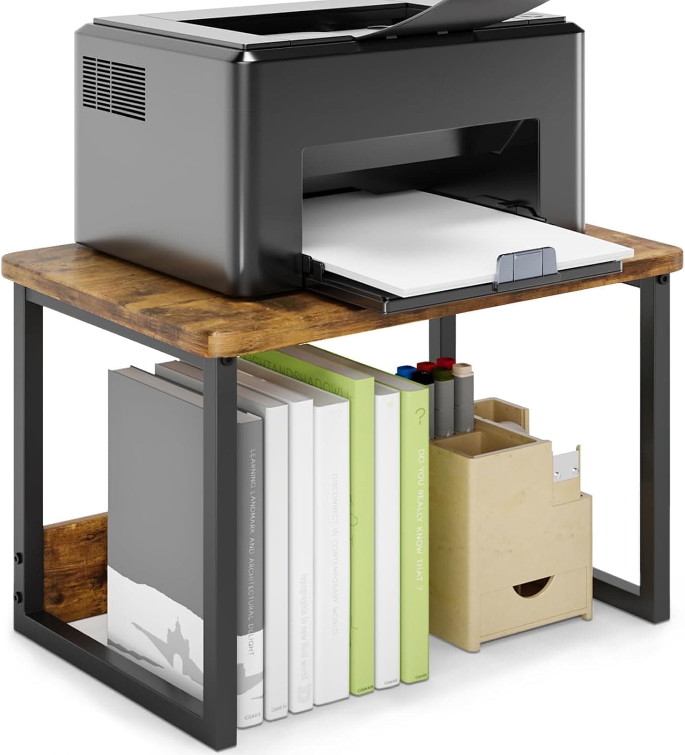 OGFC 90732 Desktop Printer Stand Shelf Organzier for Home/Office Heavy Duty Scanner/Printer Riser Under Desk for Office.