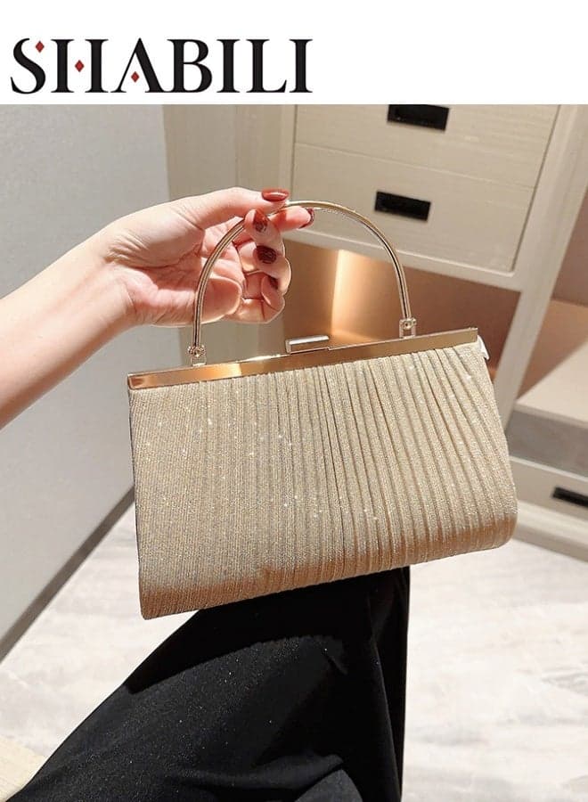 Women's Fashion Luxury Evening Clutch Bag, Ladies Designer Chain Banquet Package Handbag Tote Bags Shoulder Bag, Casual Solid Color Crossbody Bag Satchel bag Side Bag Carry Bag for College Students