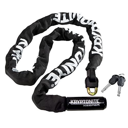 Kryptonite Keeper 712 Bike Chain Lock, 4 Feet Long Heavy Duty Anti-Theft Bicycle Chain Lock with Keys for Bike, Motorcycle, Scooter, Bicycle, Door, Gate, Fence,Black