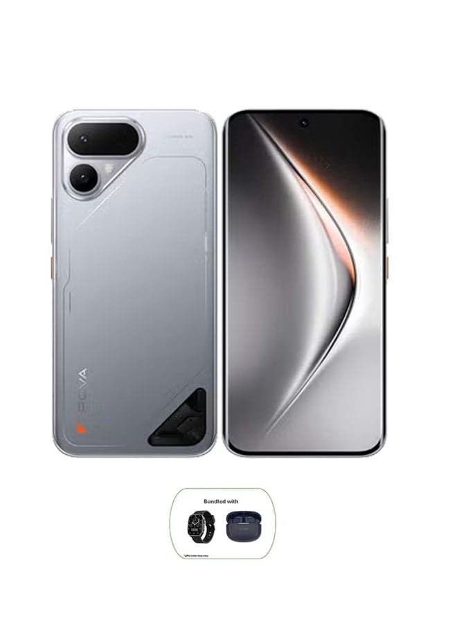 Pova Curve 2 5G 12GB RAM 256GB Melting Silver Bundle with TECNO TWS Earphone Bud 4 Air and TECNO Watch 3 Active - Middle East Version