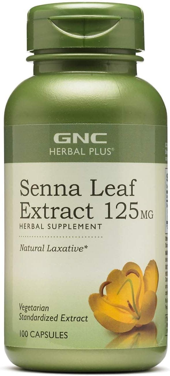GNC Herbal Plus Senna Leaf Extract 125mg 100 Capsules A Natural Laxative
