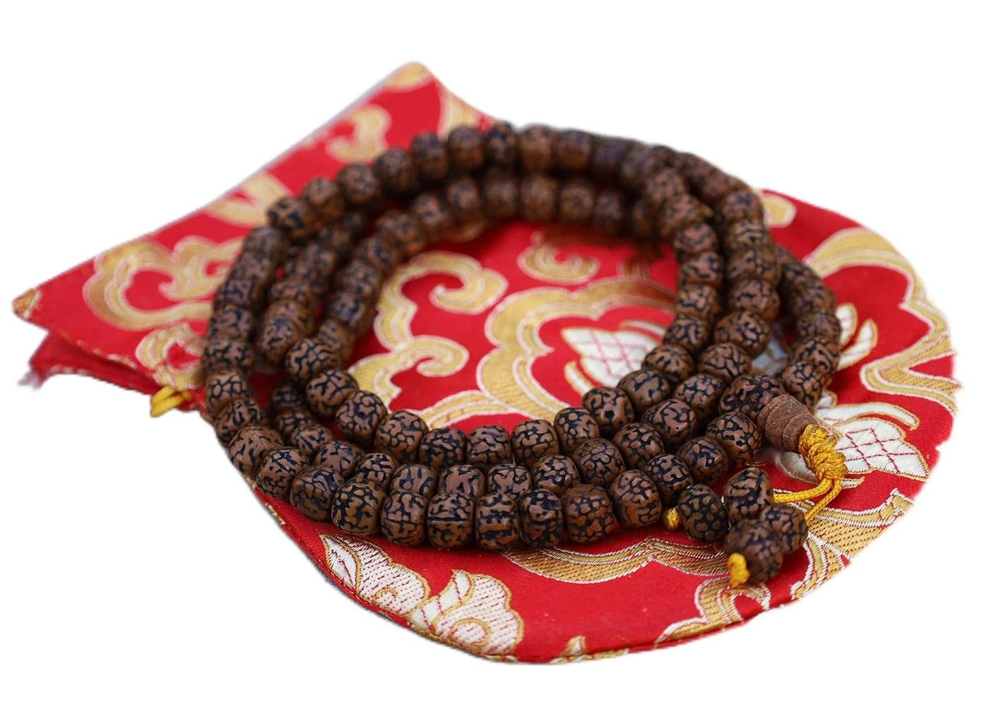 DharmaObjects Natural Rudraksha MalaRosary 108 BeadsFree Pouch Rudraksha