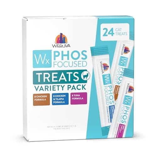 Weruva Wx Phos Focused Lickable Cat Treats Variety Pack 05oz Tube Pack of 24
