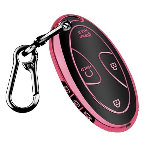 QBUC for Hyundai Kona Key Fob CoverKey Case for Hyundai Ioniq 6 Grandeur GN7 KONA Elanrtra Sonata Tucson 2023 2024 2025 Santa Fe Smart Key Protector with KeychainPink 7 Buttons