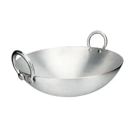 Tannu Craft Aluminum Kadhai Deep Kadai | Non Induction Kadai | Without Non Stick Kadai |Kadai Deep Cooking Kadai | Deep Cooking Silver (2.5 Litter)
