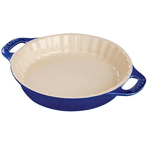 STAUB Ceramic Bakeware-Pie-Pans Dish, 9-inch, Dark Blue
