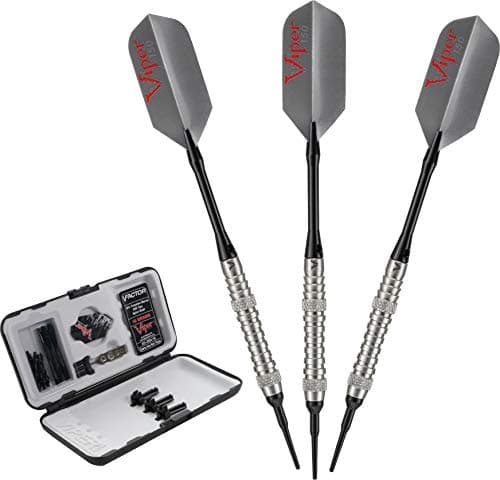 Viper by GLD Products VFactor 90 Tungsten Soft Tip Dart Set with Case Fine Knurling 18 Grams Model 21205418
