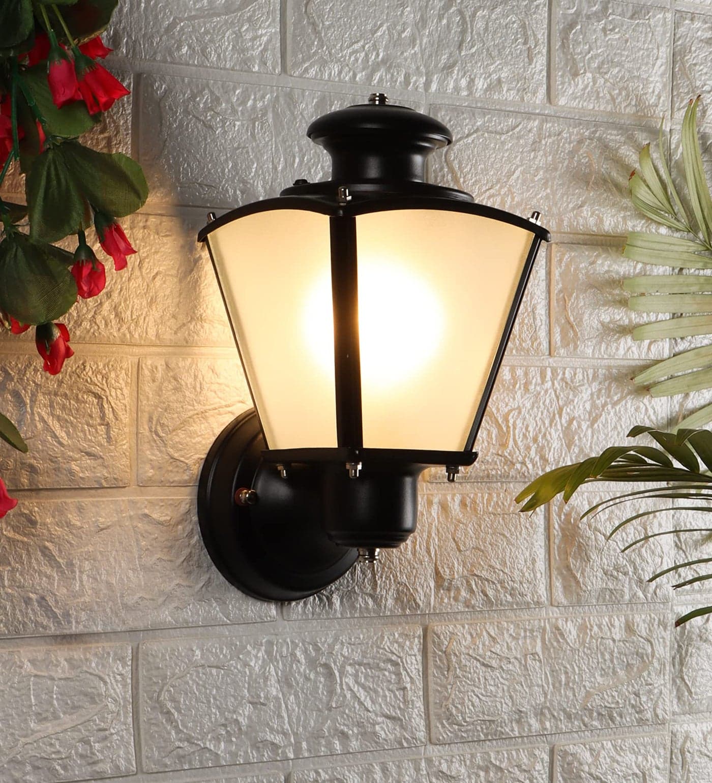 LIODOR Metal&frosted glass Waterproof Outdoor Lighting Exterior Wall Light Traditional For Staircase,Terrace Walls,Terrace Gardens,Boundary Walls,Stilt Parking (2)