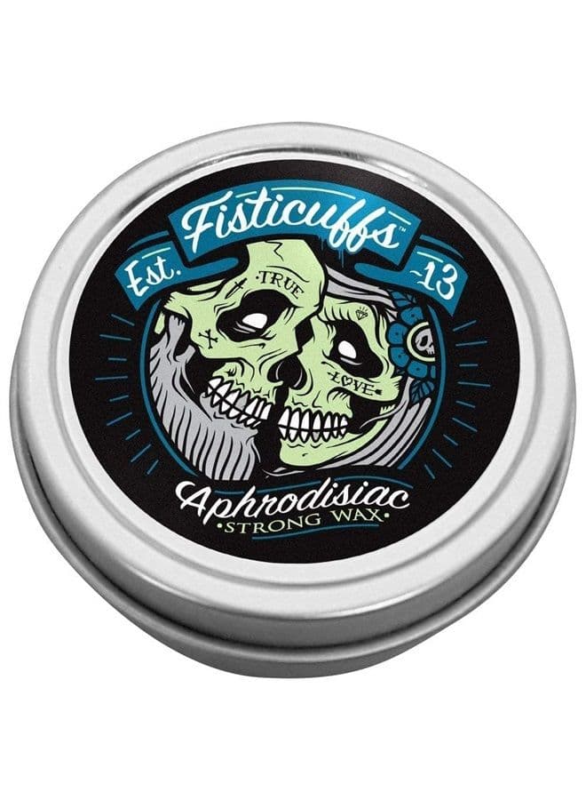Strong Hold Mustache Wax Leather/Cedar wood scent 1 OZ. Tin
