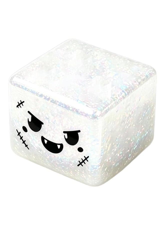 Halloween Spooky Squishy Cube Squish Super Soft Gothic Stress Balls | Squishy Sensory Squeeze Toy Relief Fidget Gift for Women Men Horror Holiday & Birthday Gift Party Favor Silver