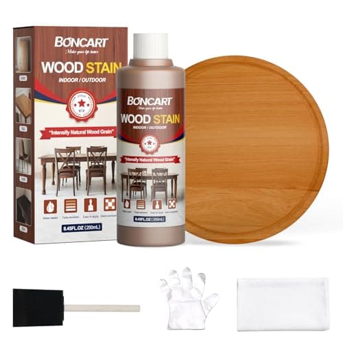 Boncart WaterBased Wood Stain 845FLOZ250mL Stain for Wood Suitable for Staining Indoor and Outdoor Wooden Items and Furniture NonToxic Multiple Finishes Teak