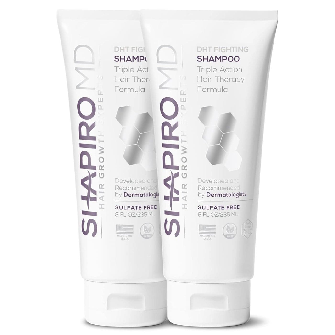 Shapiro MD Hair Growth Experts Hair Loss Shampoo DHT Fighting Vegan Formula for Thinning Hair Developed by Dermatologists Experience Healthier Fuller and Thicker Looking Hair 2 Month Supply