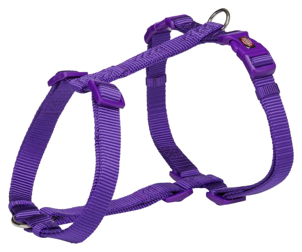 Trixie Premium H-Harness Belt for Dogs, Stylish Design, Adjustable Webbing Tape, Strain Relief, Lightweight & Adjustable Straps (S-M, Violet)