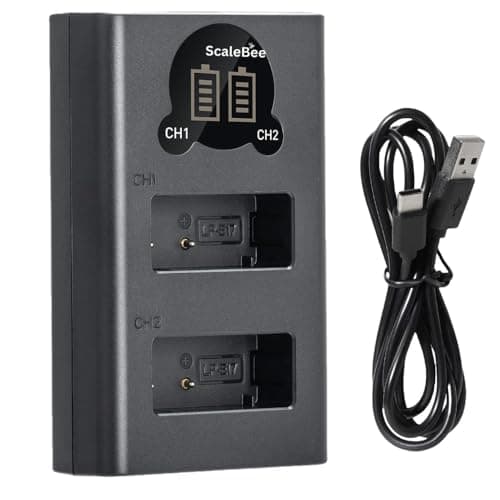 Scalebee LP-E17 Battery Charger, Dual Battery Charger Compatible with Canon EOS Rebel T6i, T6s, T7i, T8i, SL2, SL3, RP, R8, R10, R50, 77D, 200D, 200D II, 250D, 750D, 760D, 800D, M3, M5, M6 Cameras