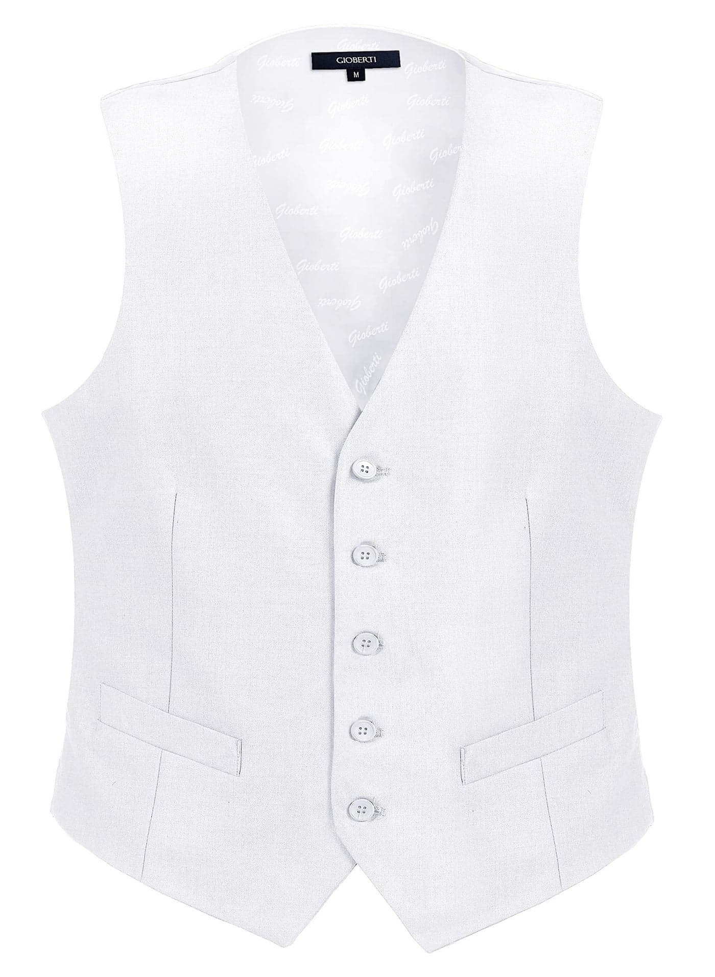 Gioberti Men's Formal Suit Vest Fit for Business or Casual Dress, White, 2X-Large