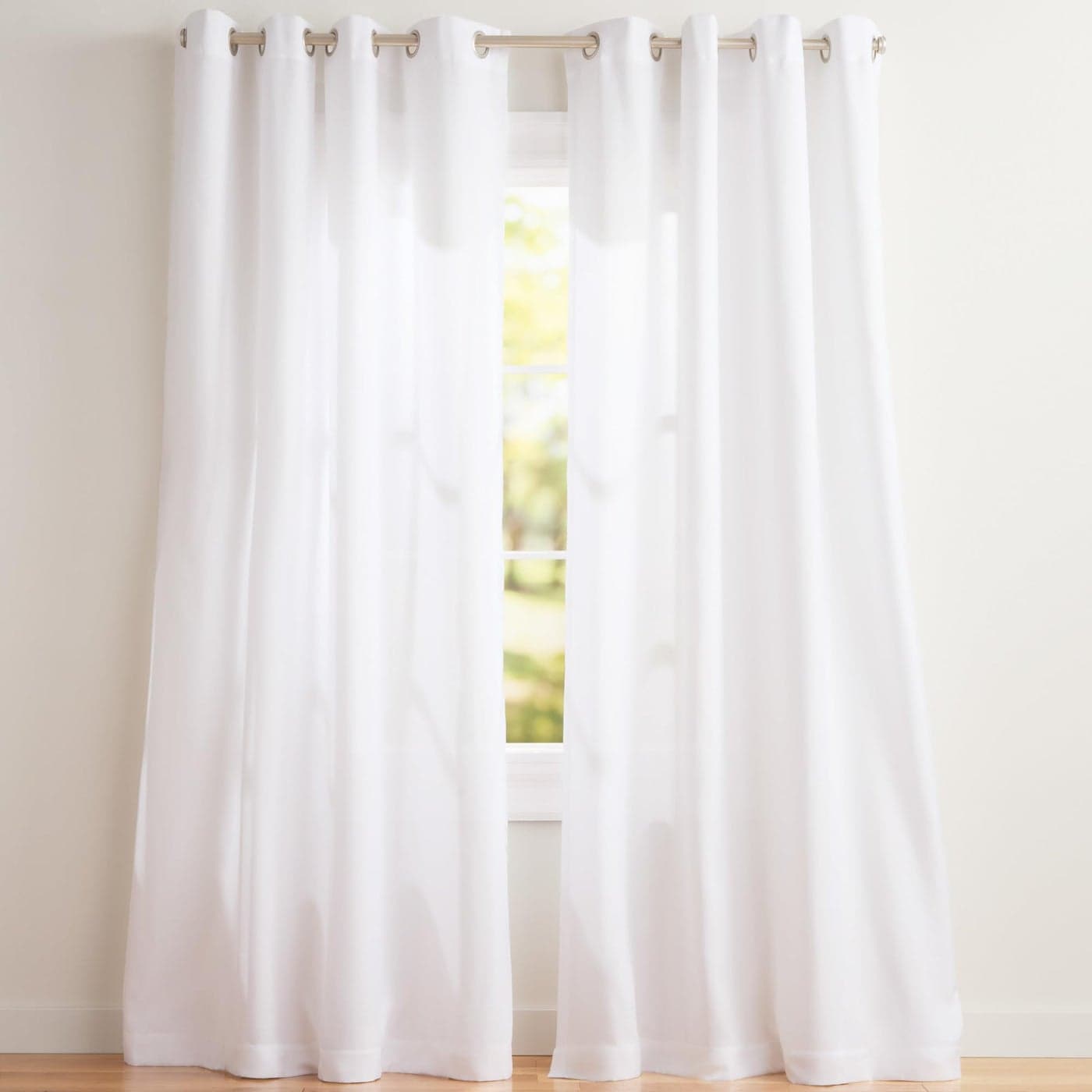 Exclusive Home Loha Linen Grommet Top Curtain Panel Pair 54x96 Winter White