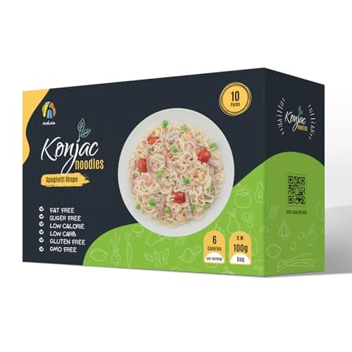Hethstia Konjac Noodle Low Carb Pasta Shirataki Spaghetti – 10 Packs Pre-cooked and Ready to Eat Konjac Spaghetti, Healthy, Low Calorie, Gluten-Free, Fat-Free, 0 Sugar, Vegan, Keto Friendly