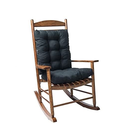 TESICA Indoor Outdoor Rocking Chair Cushions Pack of 1, Patio Chair Cushion High Back Chair Seat Cushions for Garden Patio Furniture, Black