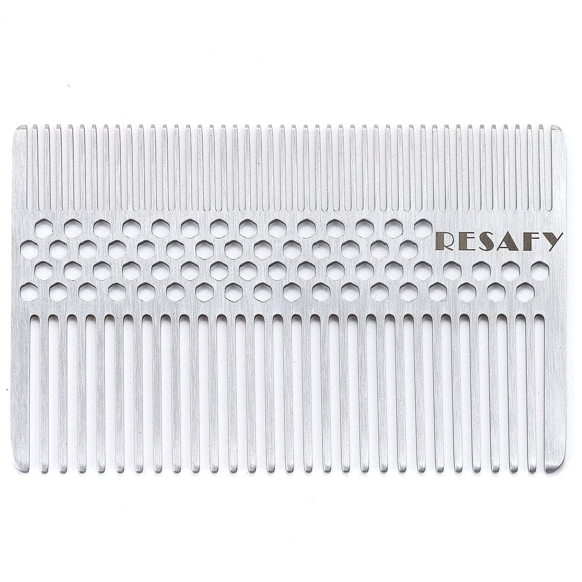 Resafy Stainless Steel Hair Comb AntistaticFinetoothPocket Travel Comb Metal CombDandruff Comb Mens Razor Comb Wallet Comb Credit Cart Size Pocket Comb for Thinner Hair Beard Mustache Comb