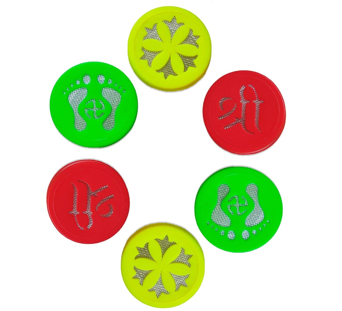 Set of 6 Rangoli Making Stamp Filler Bottles, Rangoli Making Tool Kit Stencil Bottle Stamp Filler