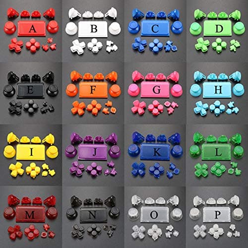 Buttons Full Set for PS4 Pro Joysticks Dpad R1 L1 R2 L2 Direction Key ABXY Buttons JDS 040 JDS-040 for PS4 Pro Controller (Clear Red)