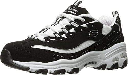 Skechers Women's D'lites - Me Time, Black/White, 8 Wide