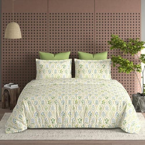 DECOMIZER XXL Microfiber Soft Cotton Super King Size Bedsheet for Double Bed, King Size 108 Inches X 108 Inches, 9 Feet, 275 X 275 cm with 2 Large Size Pillow Covers Without Joint - Charcoal Green