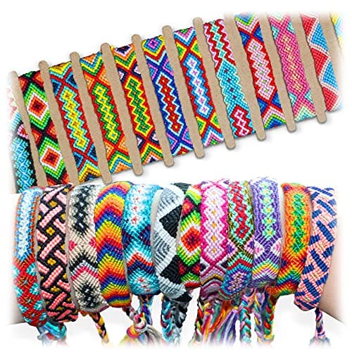 Novelty Place 10 Pcs Woven Bracelet Bulk for Women Kids Girls Nepal Style Friendship Bracelets Handmade Braided Rope Wrist String Chain Random Colors Patterns