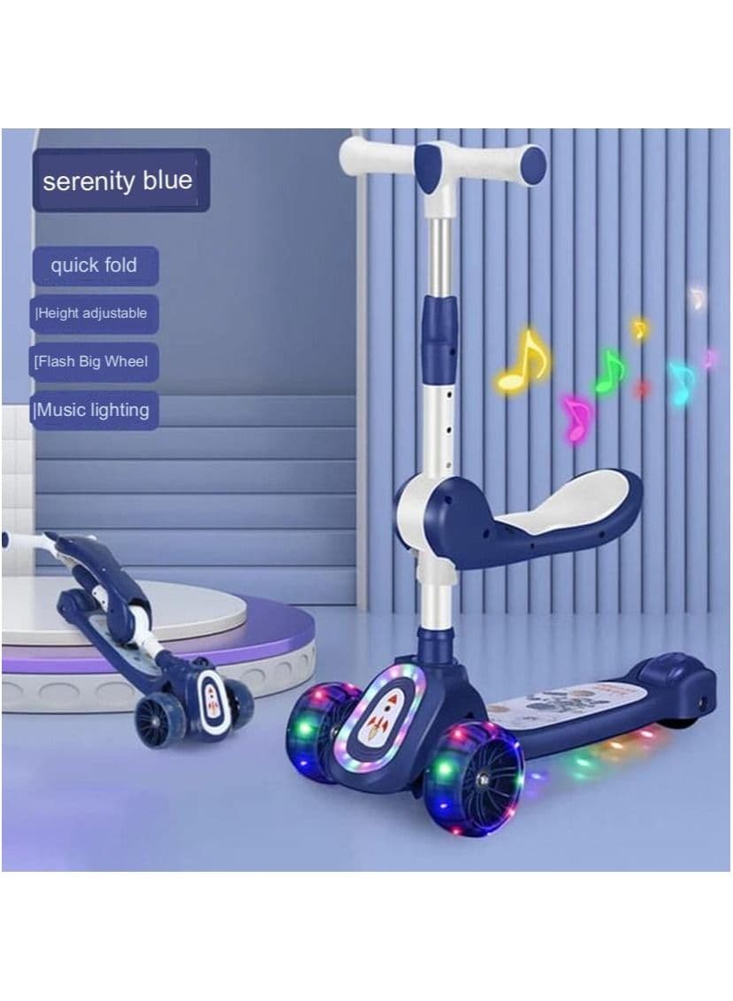 Kids Scooter,3 Wheels Folding Kick Scooter for Ages 3-14 Years Old Kids,Adjustable Handlebars and Light-Up Wheels Scooter for Toddler Girls Boys