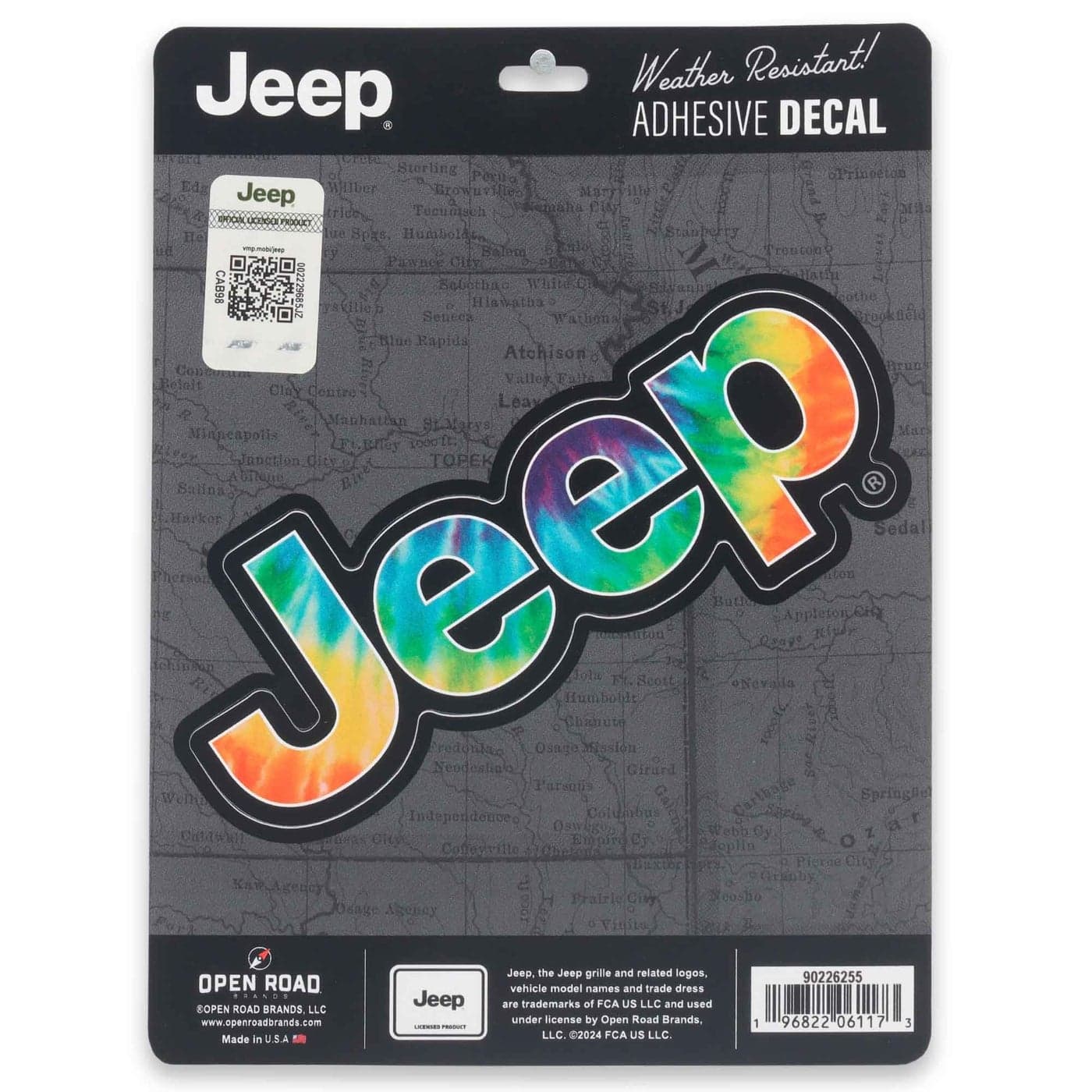 Jeep Tie Dye Logo Adhesive Vinyl Decal Fun Jeep Sticker for Car Window Water Bottle or Laptop