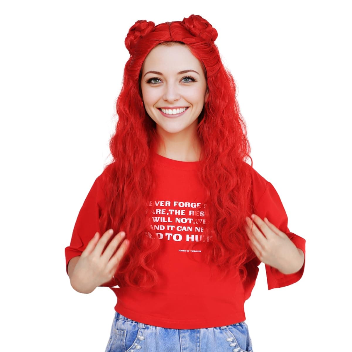 ColorGround Long Cosplay Wig for Women RedBig Size