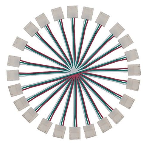 BTF-LIGHTING 10PCS 3Pin 10mm Wide Dual End with 15cm Long Cable LED Strip Solderless DIY Connector Adapter Conductor for WS2811 WS2812B SK6812 LED Flexible Strip Light