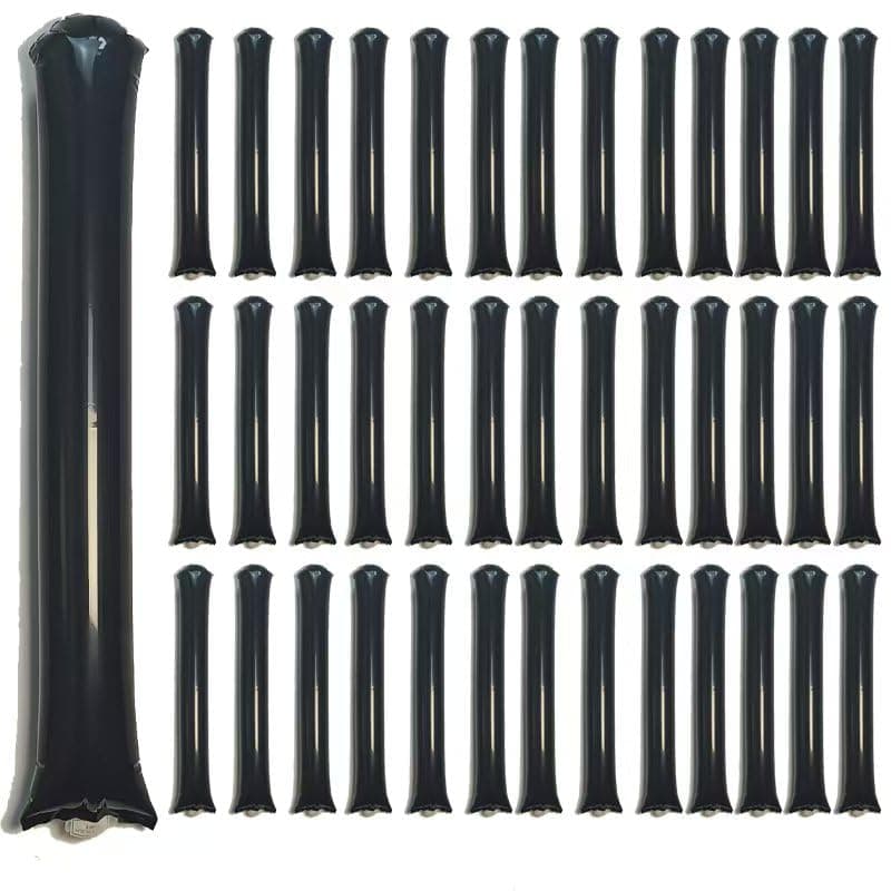 40pcs Round headTeam Spirit Boom Sticks Thunder Sticks Cheering Sticks Team Spirit Plastic Cheerleading Spirit Stick Clapper Inflatable Noise Maker Sports Supply Black