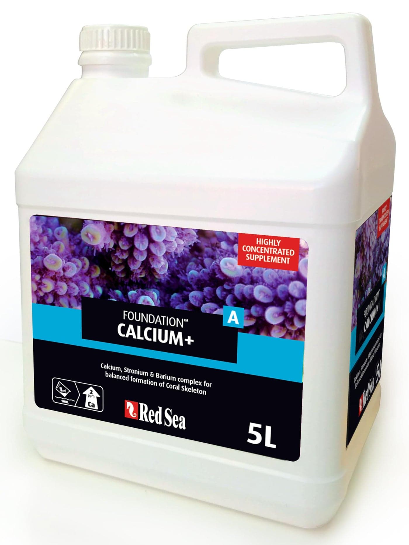 Red Sea Reef Foundation A (Ca/Sr) Supplement, 5 L - Calcium & Strontium Additive for Healthy Coral Growth in Marine & Reef Aquariums