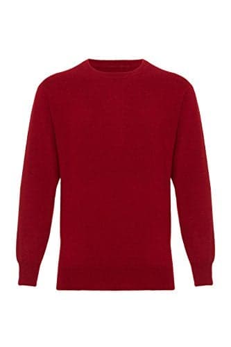 Lona Scott Men's Cashmere Round Neck Sweater Maroon XXX-Large