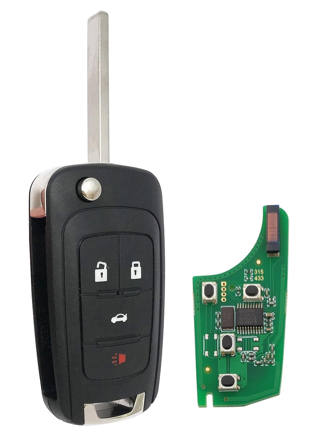 Replacement Keyless Entry Remote Key Fob fit for Chevy Camaro Cruze Equinox Impala Malibu Sonic GMC Terrain Buick Allure Encore Lacrosse Regal Verano Key Fob OHT01060512 (1)