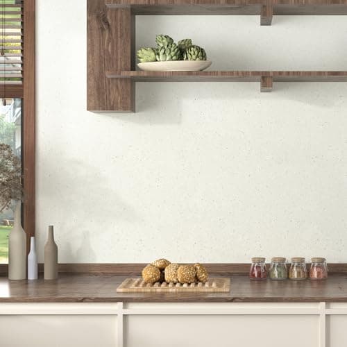 Wallderful Matte Beige Terrazzo Contact Paper for Countertops 15.75"x236" Waterproof Granite Wallpaper Vintage Marble Stick on Wallpaper for Kitchen Counter Top Backsplash Bathroom Table Accent Walls