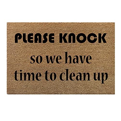ATMAH Please Knock Coir Doormat, Size 40cm x 60cm