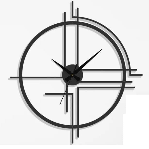 Reyox Metal Analog Wall Clock for Living Room Bedroom Wall Hanging Decor Metal SignHousewarming Gift AntiqueBig Size Black 40 CM DA39