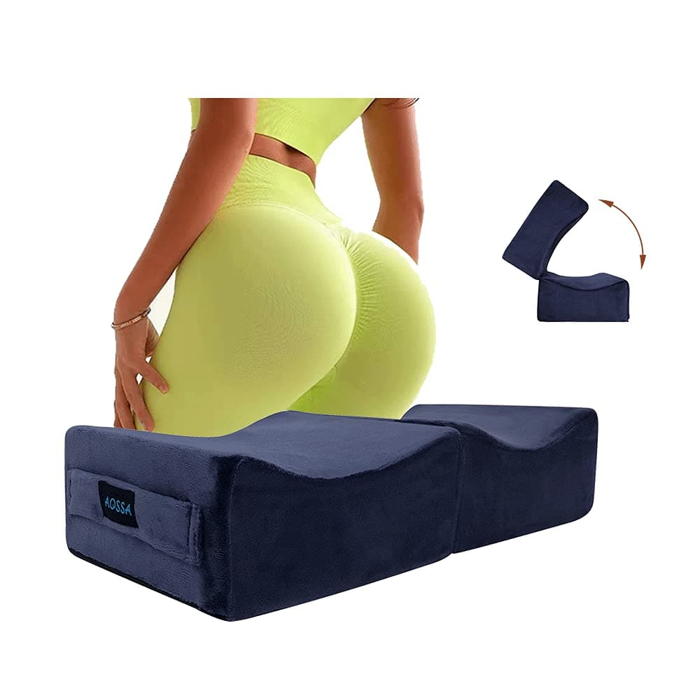 AOSSA BBL Pillow Brazilian Butt Lift Pillow After Surgery Seat Cushion Butt Pillow for Sitting Driving Post Recovery Booty Pillows Chair Butt Lift Buttocks Foam Cushion Blue