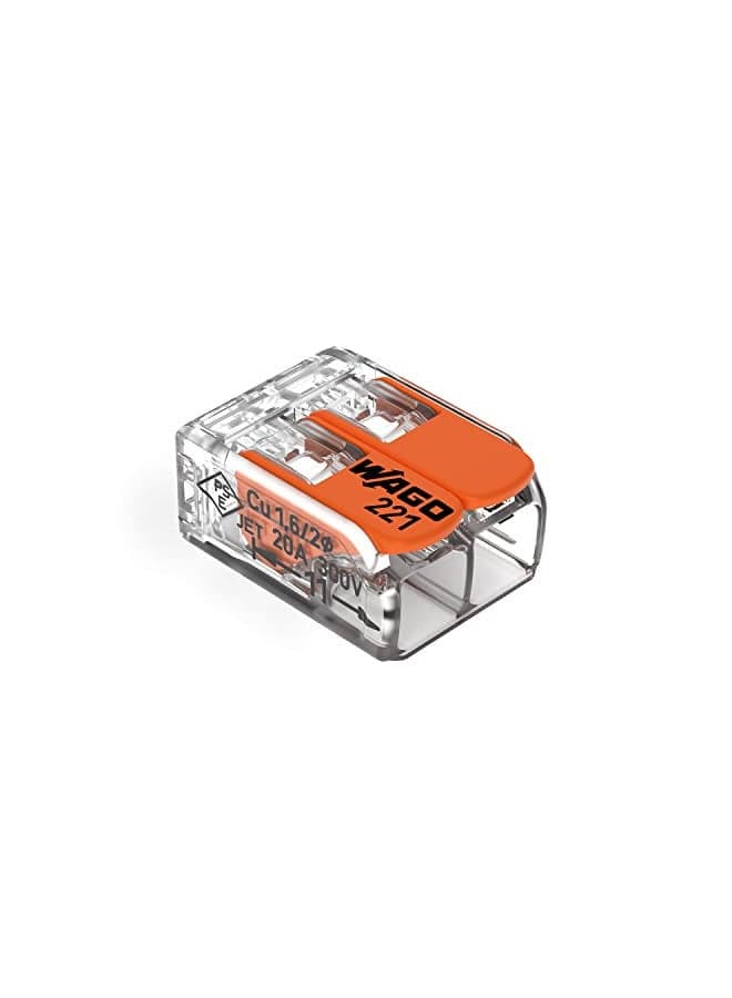 WAGO 221-412 Lever-Nuts - 2-Conductor Compact Splicing Connectors (Pack of 10)
