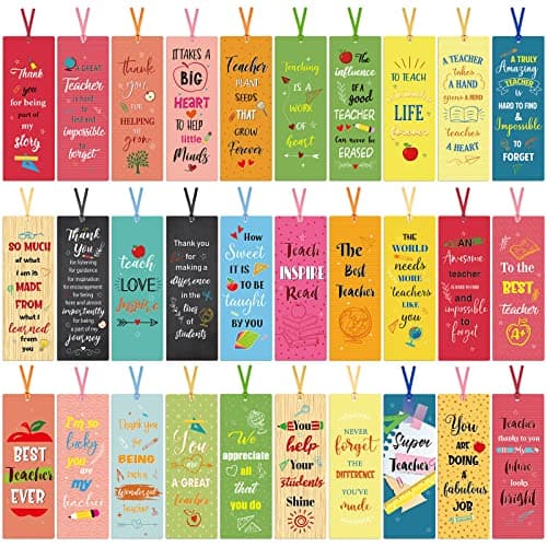 120 Pack Teacher Bookmarks Teacher Appreciation Gifts in Bulk Thank You Gifts from Students Christmas Teacher Gifts Graduation Gift Back to School Gift for Teachers Party Favors Classroom Reading